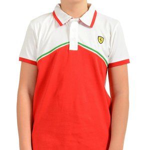 Scuderia Ferrari Boys Multi-Color Short Sleeve Polo Shirt
